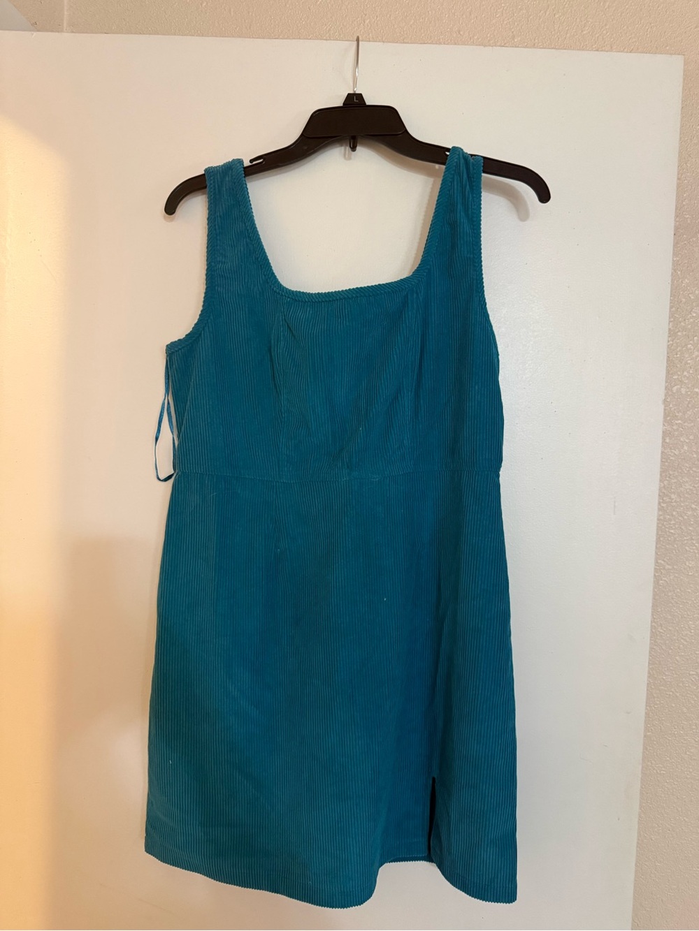 Japna Teal Corduroy Sleeveless Mini Dress Size Large